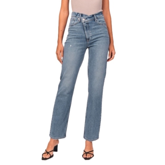 Abercrombie & Fitch Ultra High Rise 90s Straight Jean Criss-Cross Waist Size 29 - Picture 1 of 13